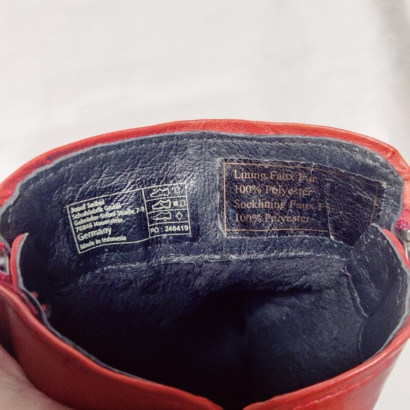 Josef Seibel Stylish Carmine Red Leather Slouch Boots Women's Sz EU 38, US 7-7.5 - Picture 10 of 15